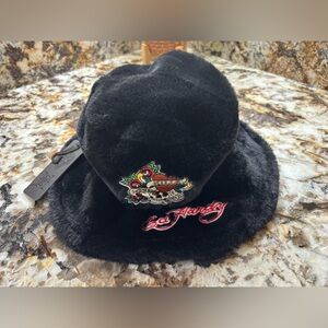 Ed Hardy Black Hat with Colorful Embroidery